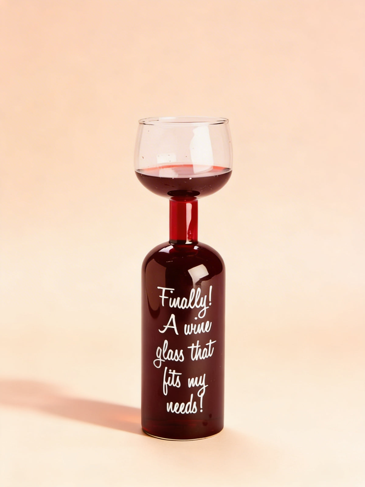 NEW! The “One Glass” Novelty Wine Bottle Glass (750ml)